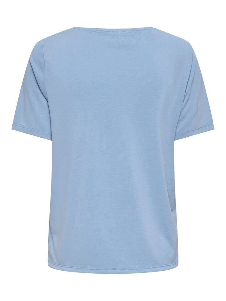 Onlfree Life S/s Split V-neck Top Jrs - Lichtblauw