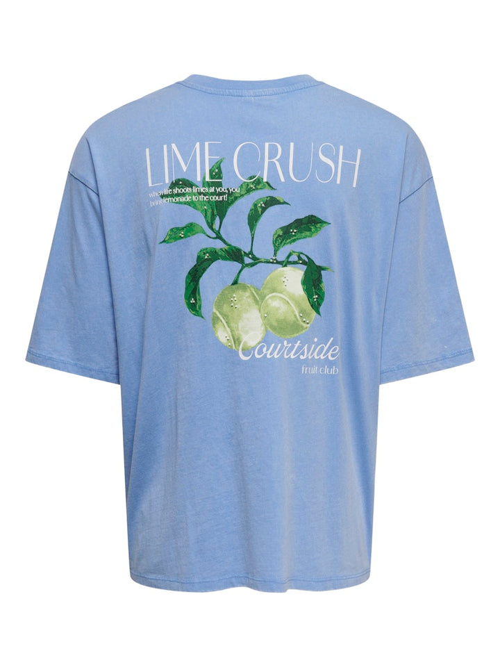 Onlshania S/s Print Top Box Jrs - Lichtblauw