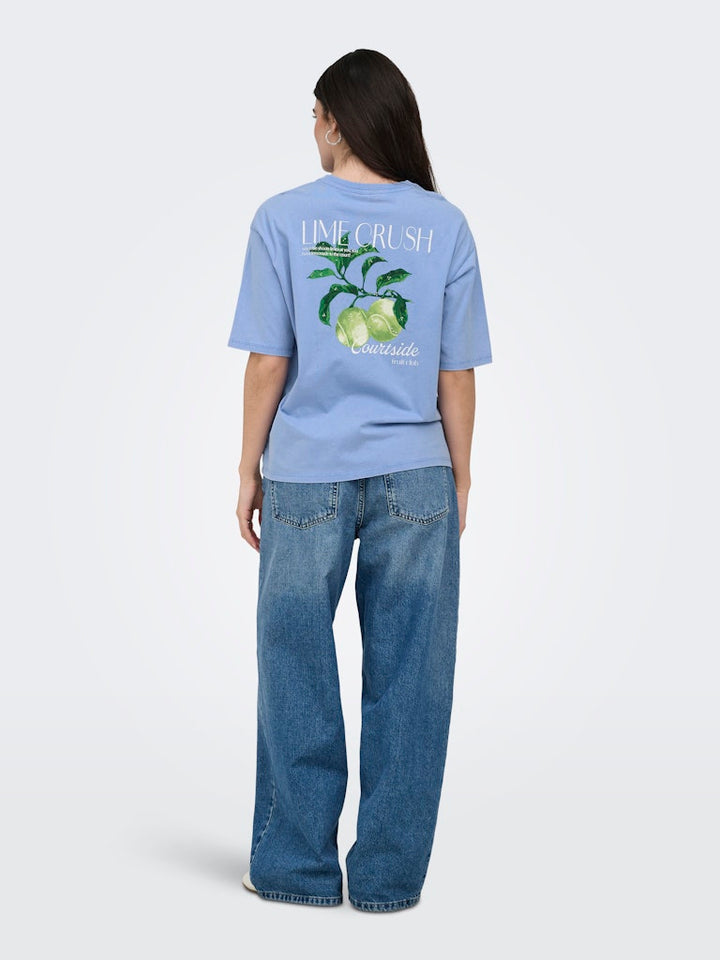 Onlshania S/s Print Top Box Jrs - Lichtblauw