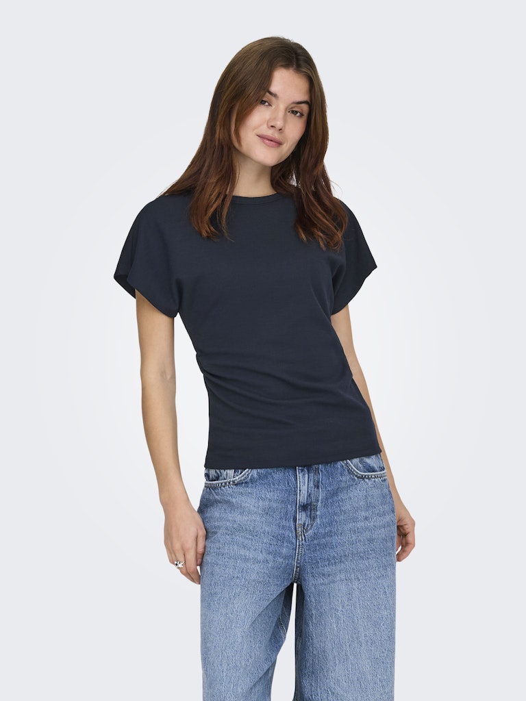 Onlatlas S/s Waist Top Swt - Navy