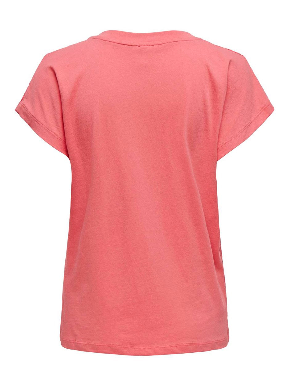 Onllulu Life S/s V-neck Top Box Jrs - Koraal Rood