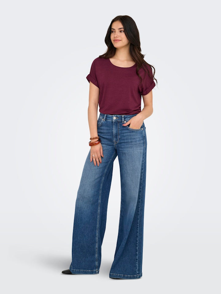 Onlmoster S/s O-neck Top Noos Jrs - Bordeaux