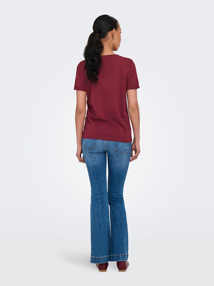 Onlkita Life S/s Top Noos - Bordeaux