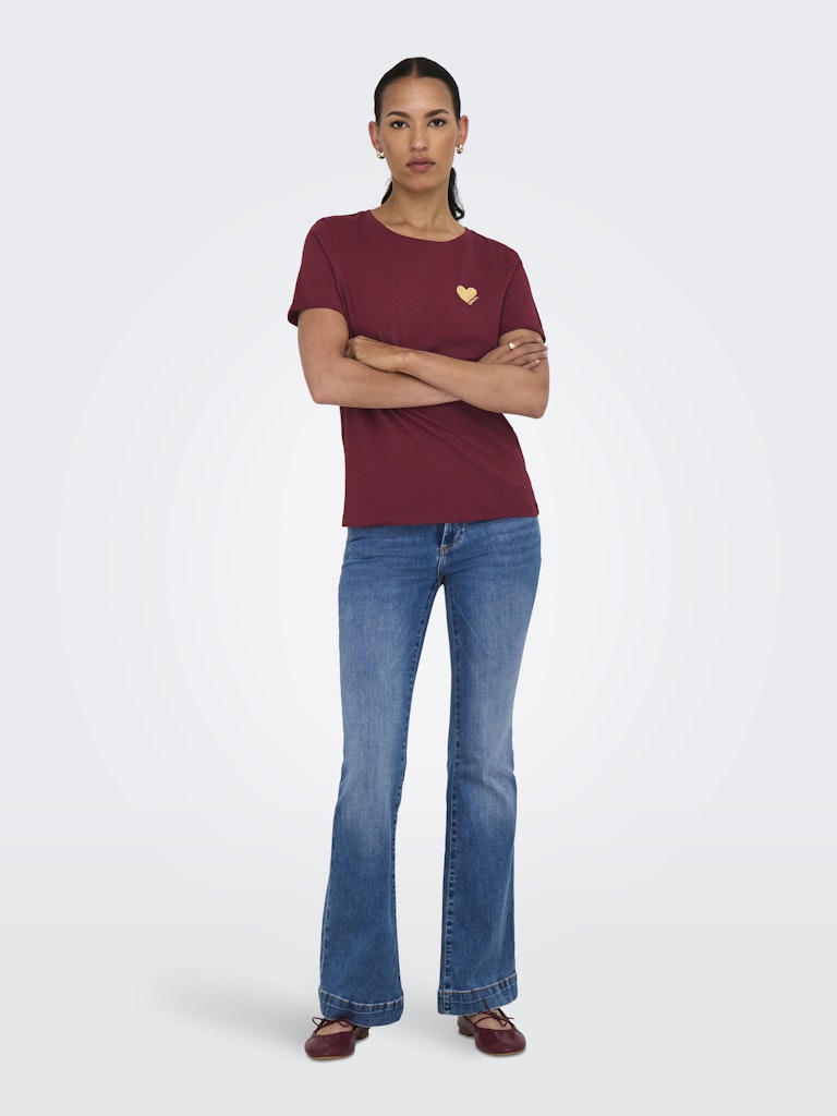 Onlkita Life S/s Top Noos - Bordeaux