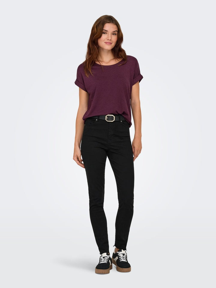 Onlmoster S/s O-neck Top Noos Jrs - Bordeaux