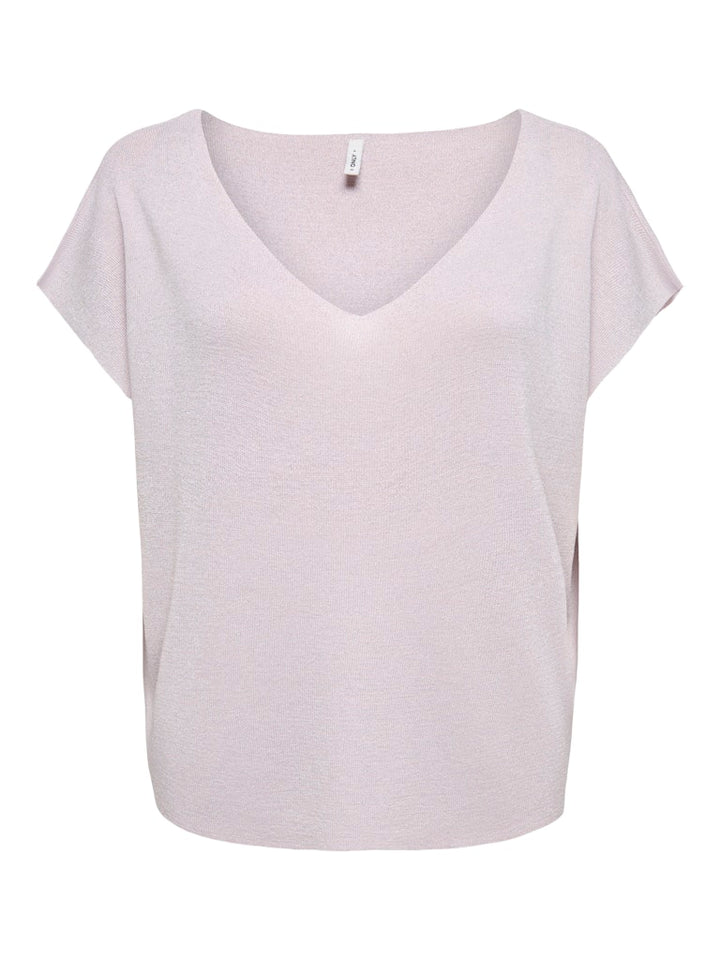Onlshina Ss Glitter V-neck Cs Knt - Lila