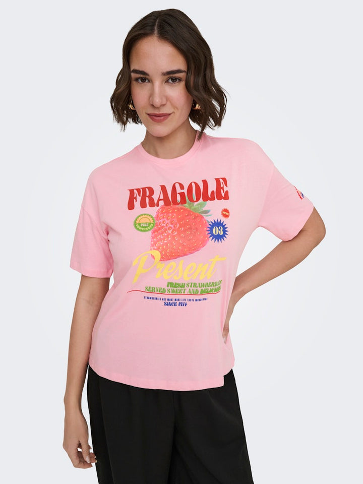 Onlbolette Life S/s Top Box Cc Jrs - Roze