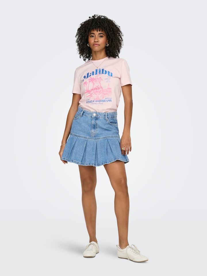 Onldina S/s Club Top Box Jrs - Licht Roze