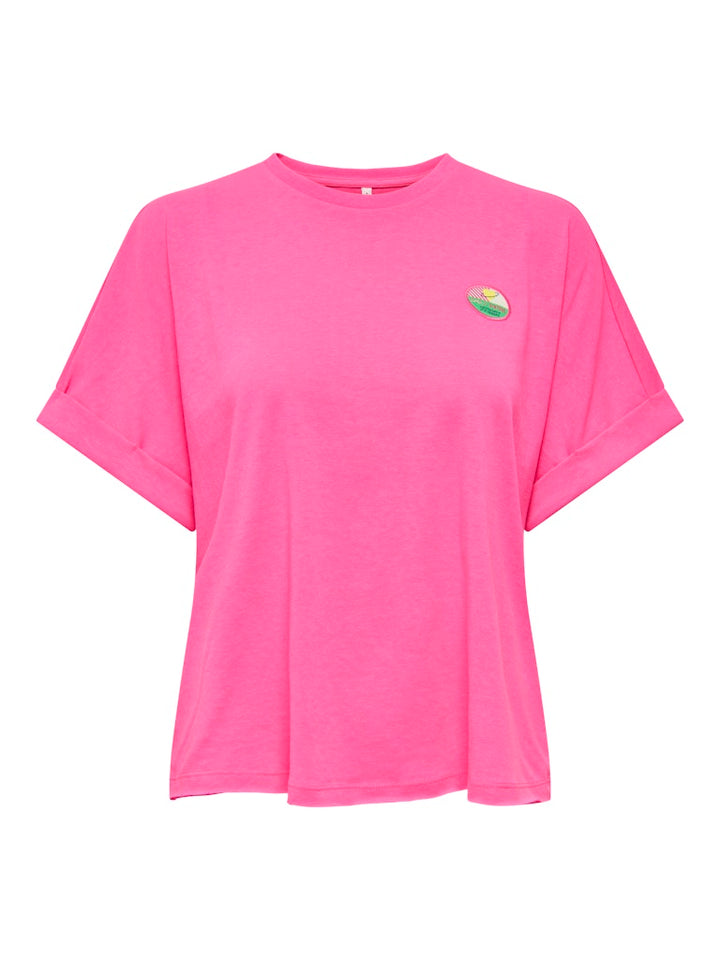 Onlminna S/s Top Cs Pr Jrs - Neon Roze