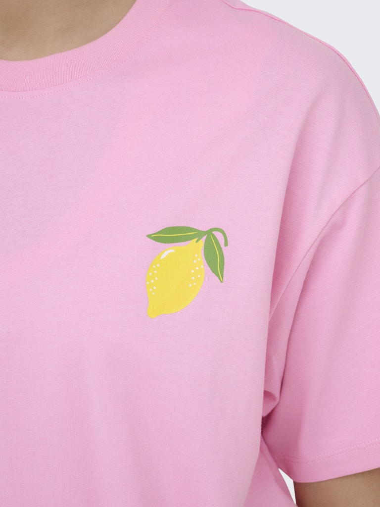 Onlelle S/s Printed Tee Cs Jrs - Roze Dessin