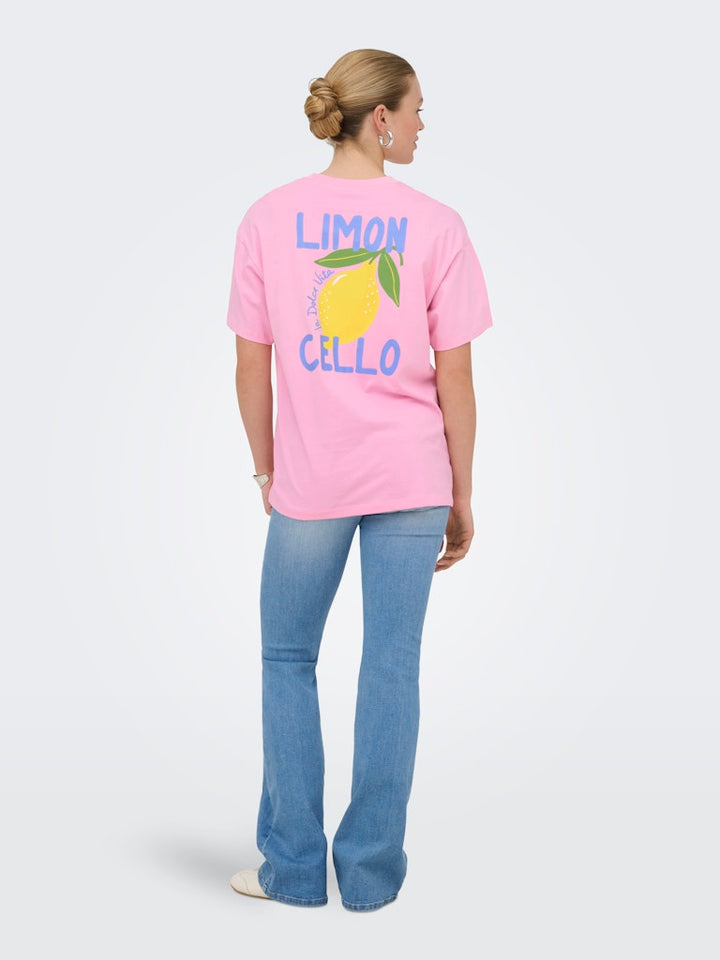 Onlelle S/s Printed Tee Cs Jrs - Roze Dessin