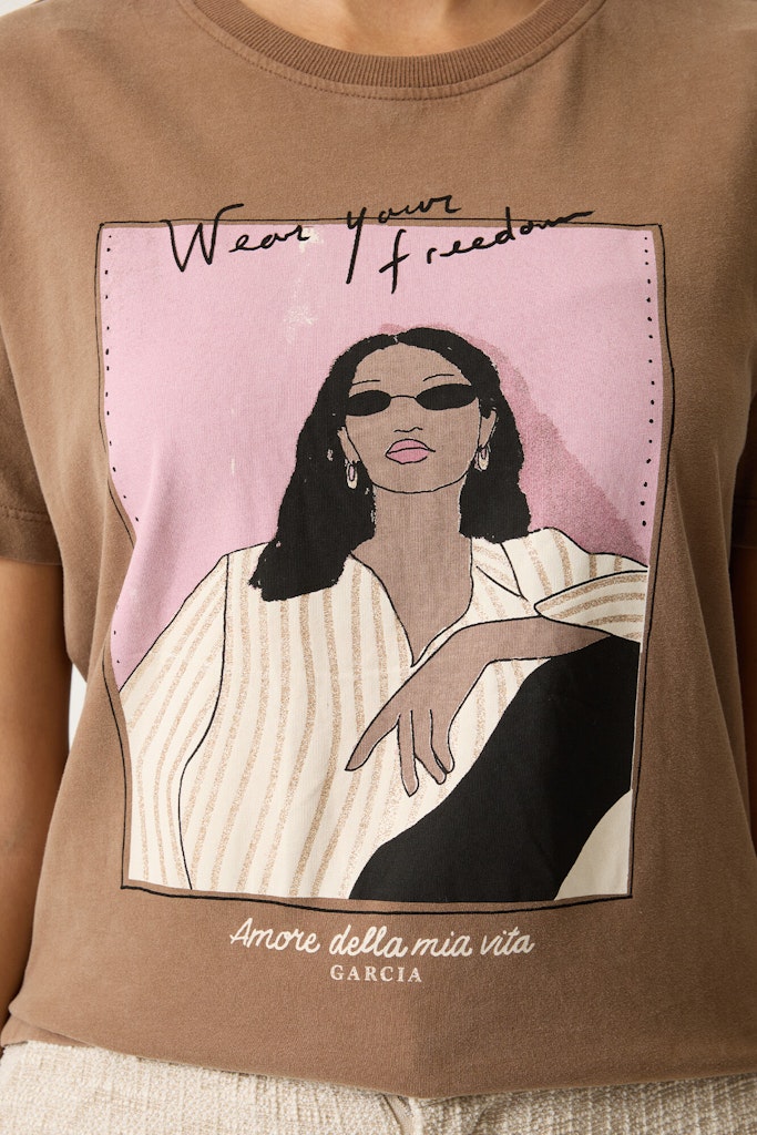 T-shirt S/s Front Print - Bruin