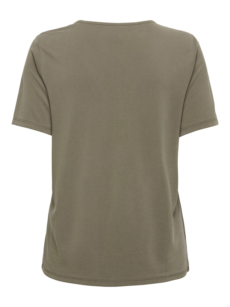 Onlfree Life S/s Split V-neck Top Jrs - Taupe