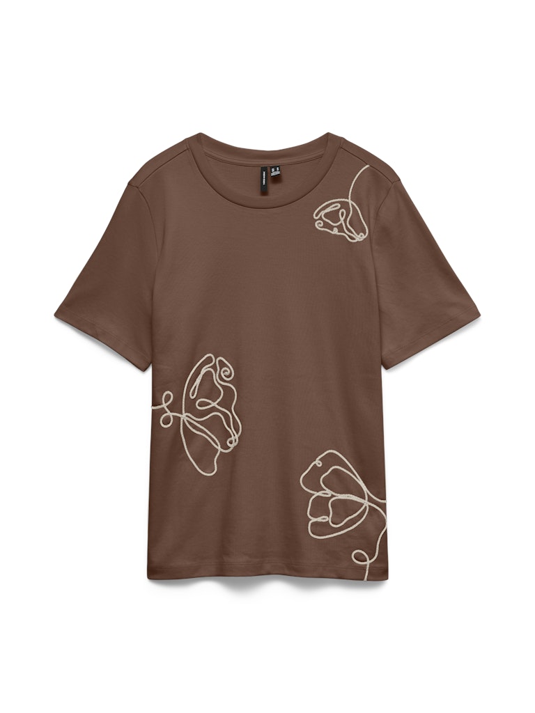 Vmirene Ss O-neck T-shirt Jrs - Bruin Dessin