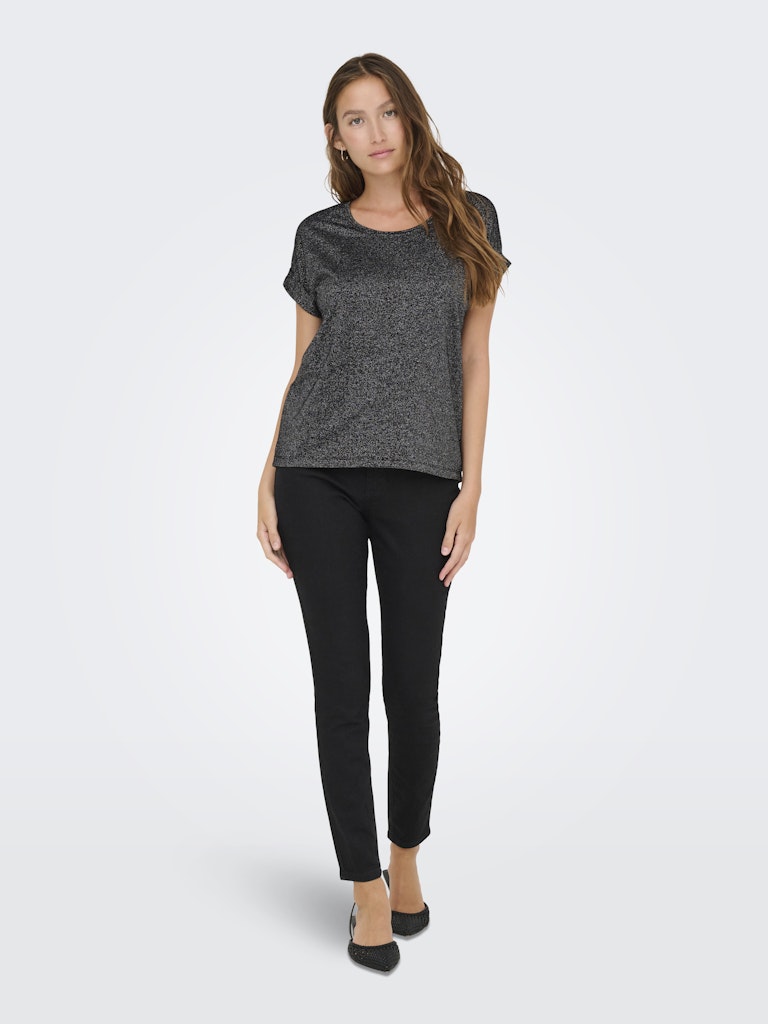 Onlmoster Glitter S/s Top Jrs - Zwart