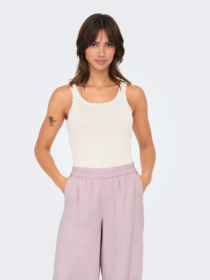 Onlgemma Sl U-neck Knt Nca - Off-white