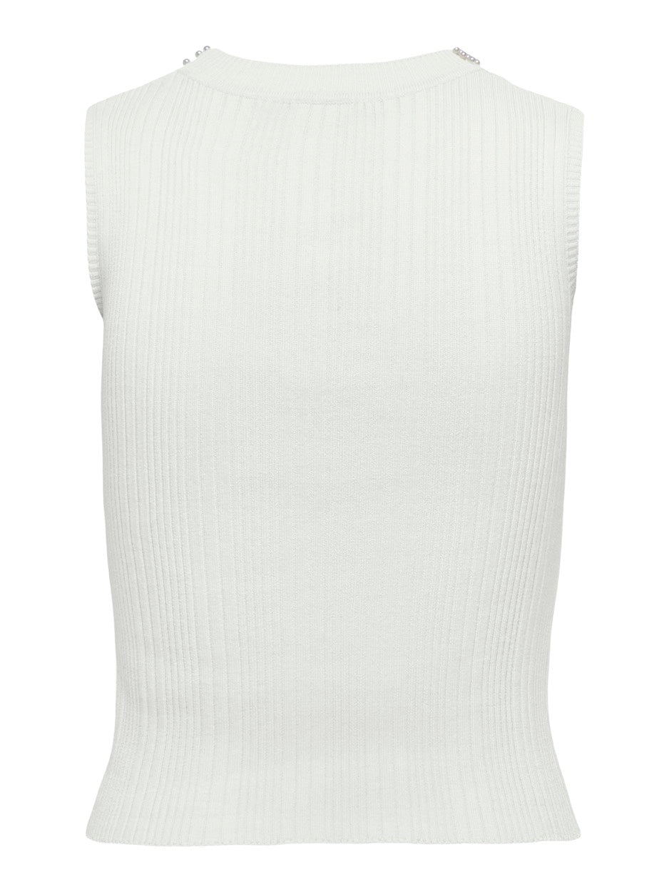 Onlmeg Sl Pearl O-neck - Off-white