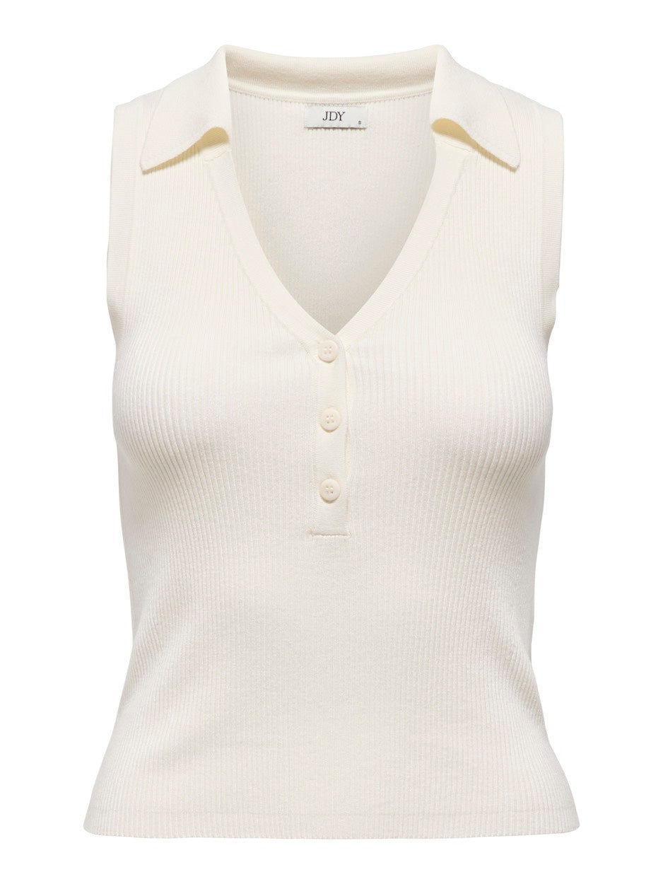 Jdynanna Sl Collar Top Knt - Off-white