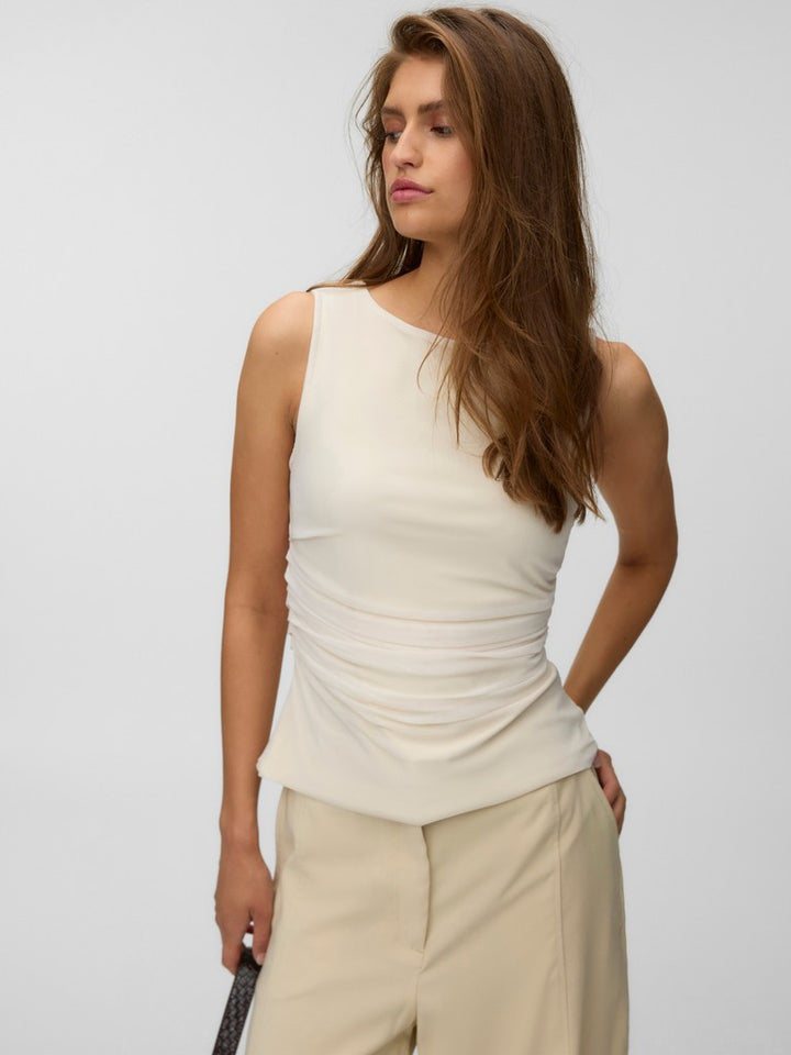 Vmflory Sl Mesh Top Jrs - Beige