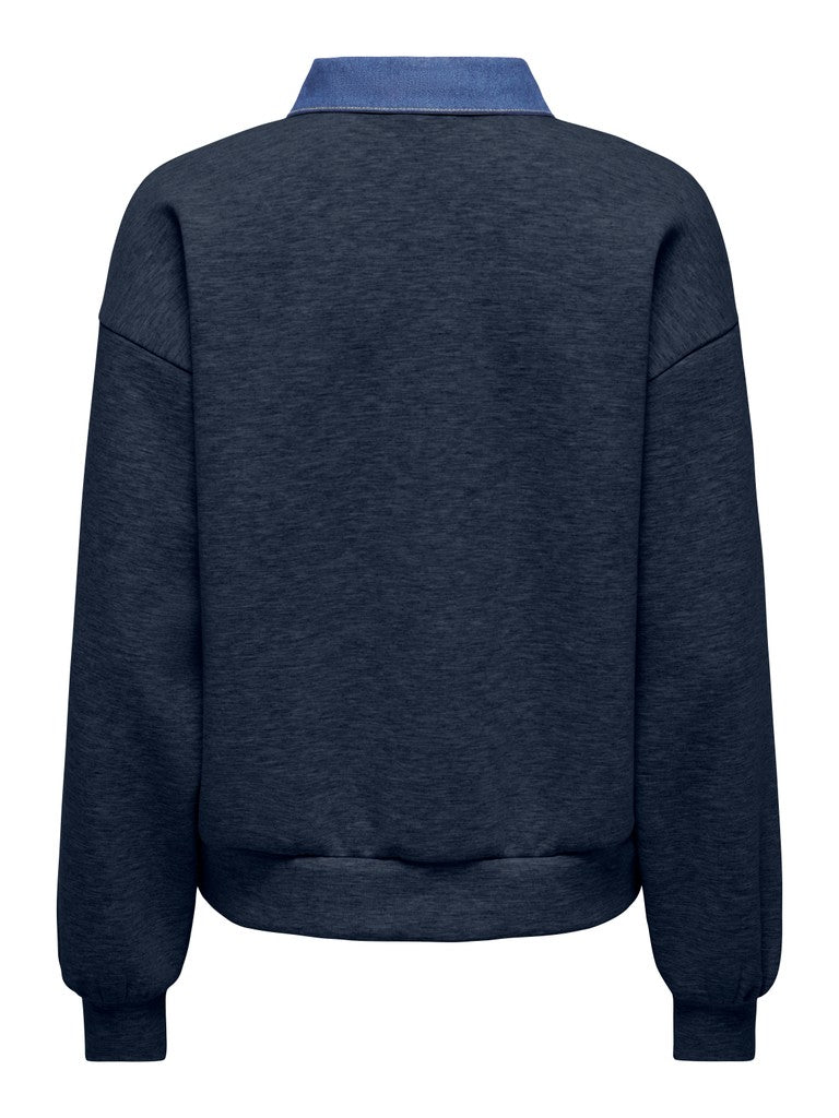 Onlscarlet L/s Polo Mix Sweat Ub Pr Swt - Navy