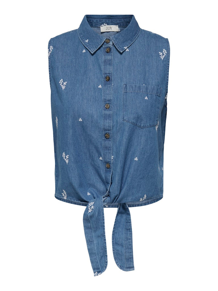 Jdykai Sl Shirt Wvn Dia - Blue Denim