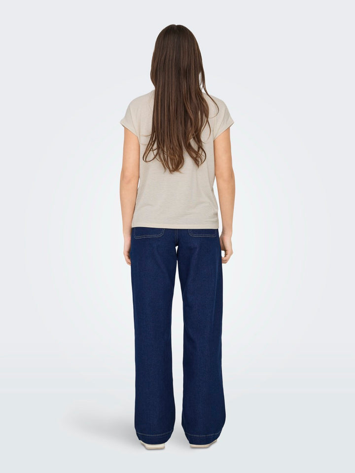 Onlclaudia S/s Glitter Stripe Top J - Zand