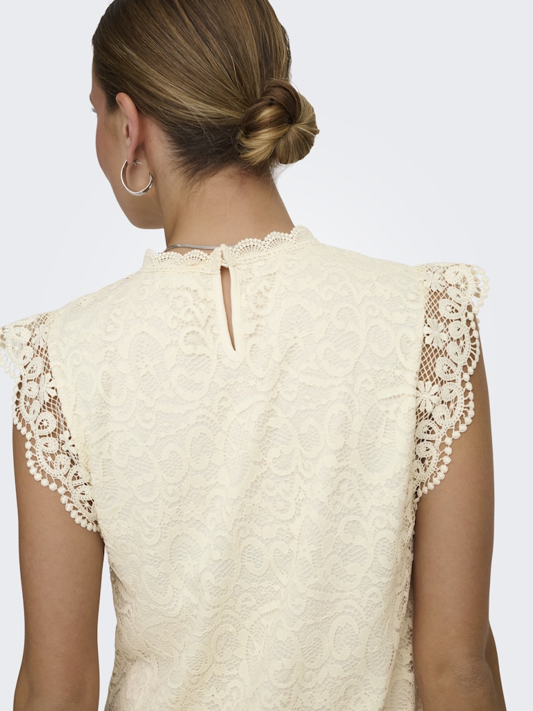 Jdylotas S/l Lace Top Jrs - Wit Dessin