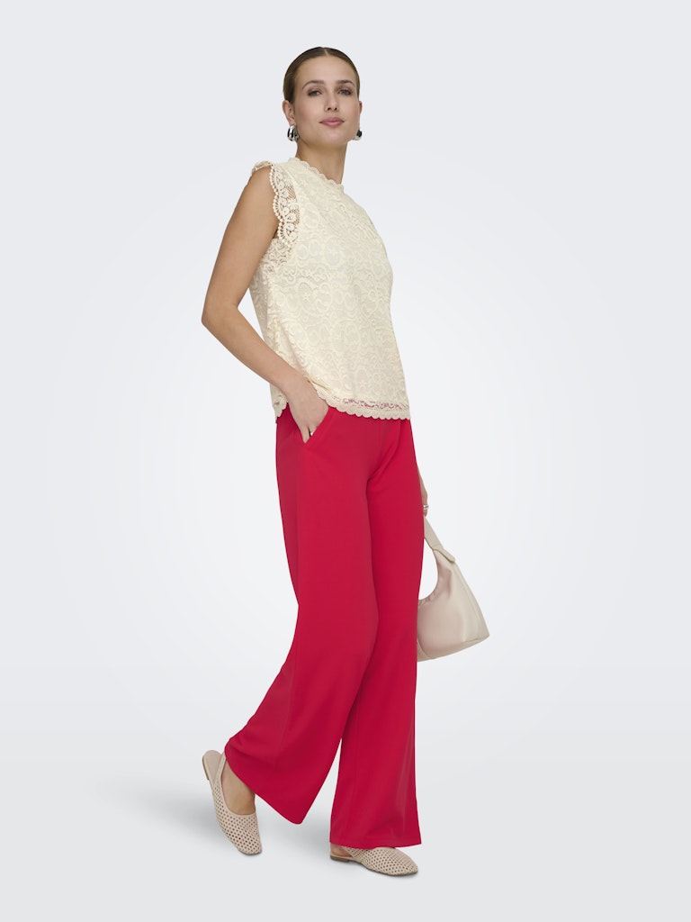 Jdylotas S/l Lace Top Jrs - Wit Dessin