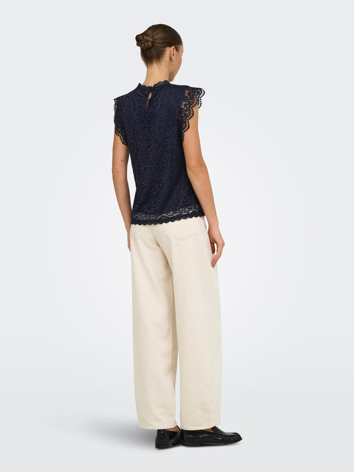 Jdylotas S/l Lace Top Jrs - Navy