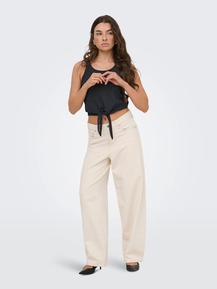 Jdyviola Life S/l Knot Top Jrs - Zwart