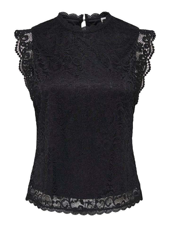 Jdylotas S/l Lace Top Jrs - Zwart Dessin