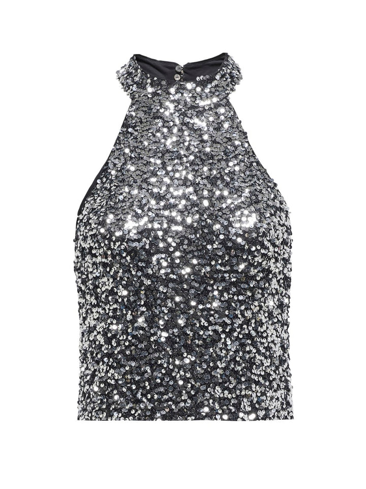 Jdydiana S/l Sequins Halter Top Jrs - Zilverkleurig