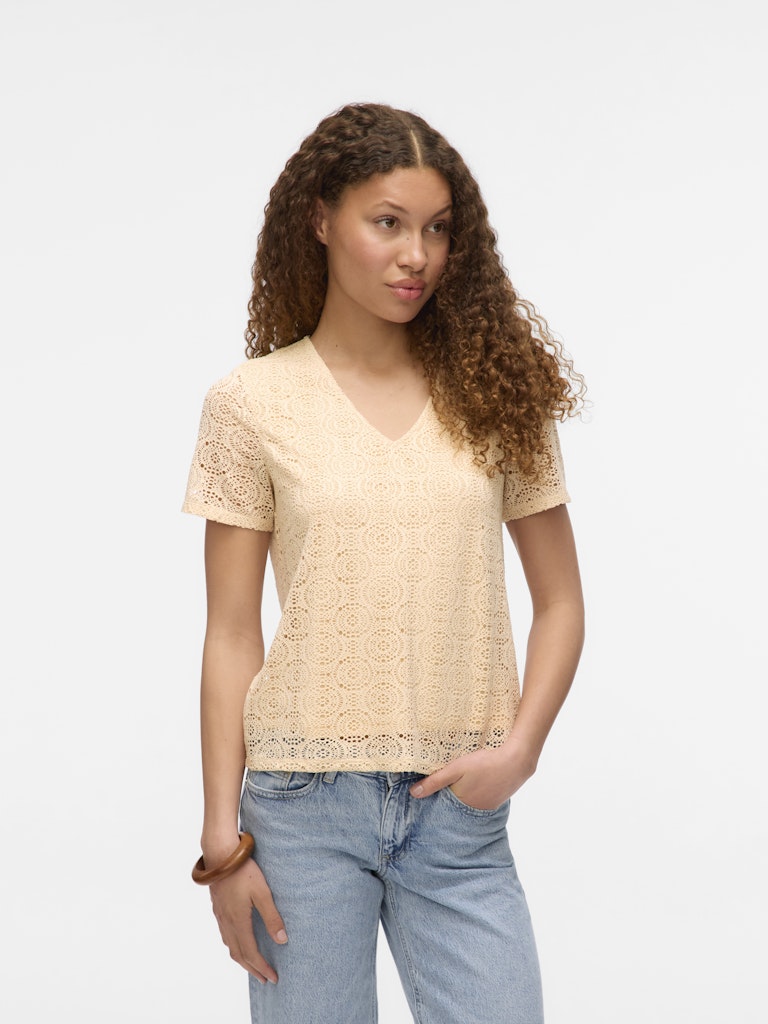 Vmmaya Ss V Neck Top Jrs - Wit
