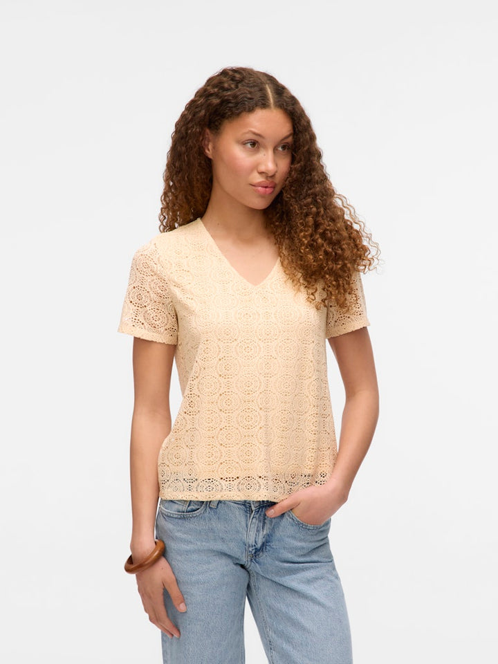 Vmmaya Ss V Neck Top Jrs - Wit