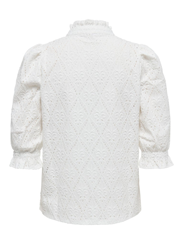 Onlziggy S/s Frill Top Cc Jrs - Wit