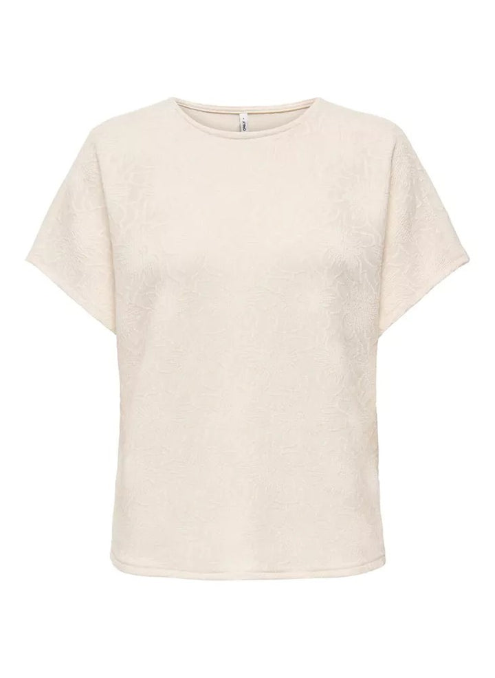 Onlvelma S/s Loose O-neck Top Jrs - Off-white