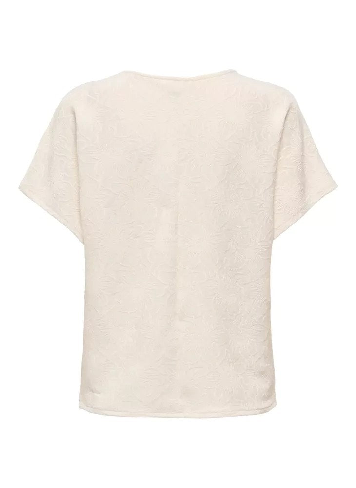 Onlvelma S/s Loose O-neck Top Jrs - Off-white