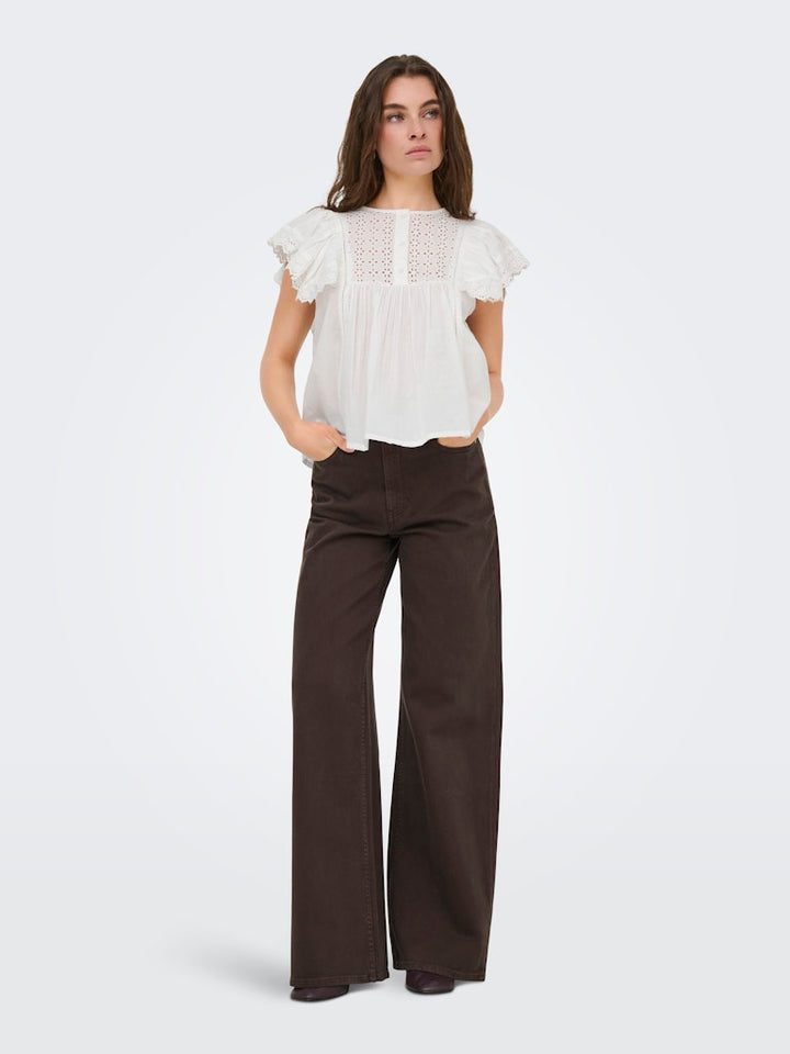Jdysigga S/s Top Wvn - Off-white