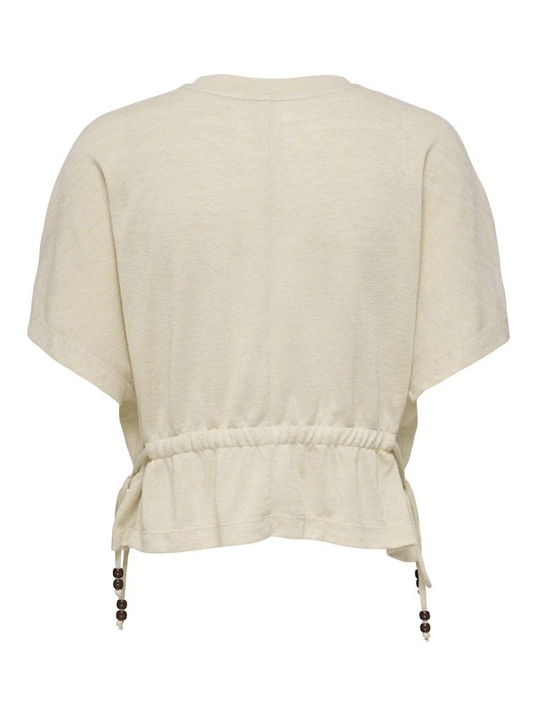 Onlpearl S/s Elastic Waist Top Jrs - Beige