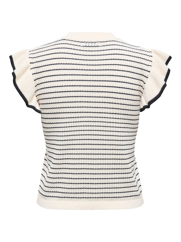 Jdycarice S/l Frill Pullover Knt Noos - Ecru Dessin