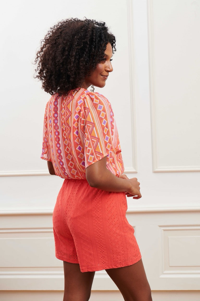 Blouse Leyla - Oranje Dessin