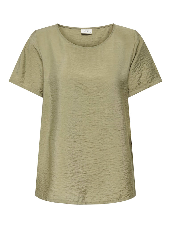 Jdytroya Life S/s O-neck Top Wvn Dia - Army