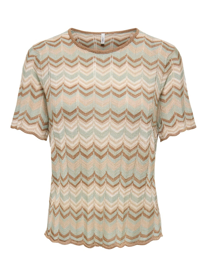 Onlaster Ss Glitter O-neck Tee Knt - Groen Dessin