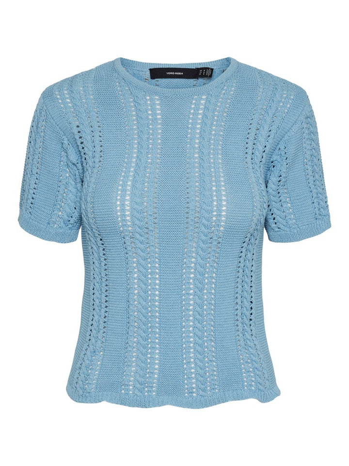 Vmnora Ss O-neck Top Pop - Lichtblauw
