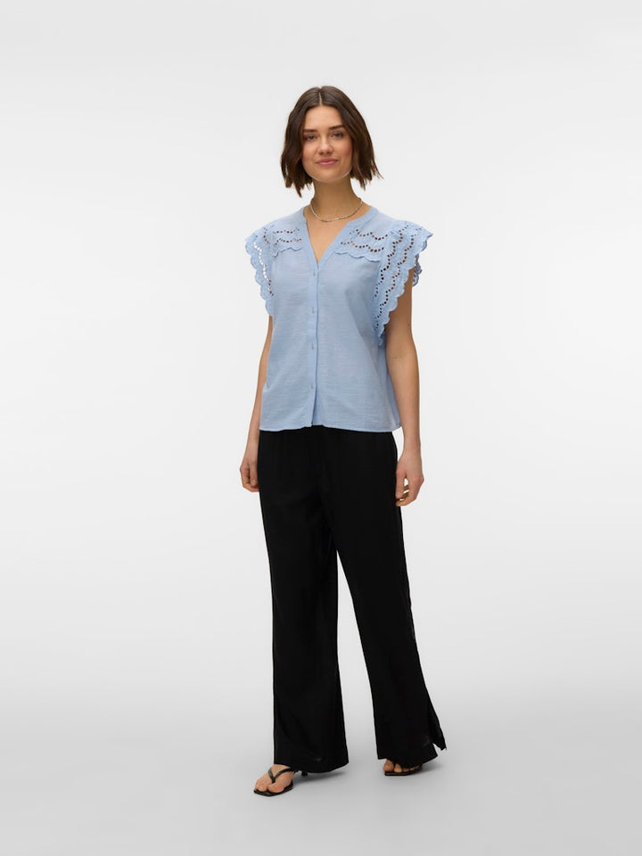 Vmjayla S/l Top Wvn Btq Ga - Lichtblauw