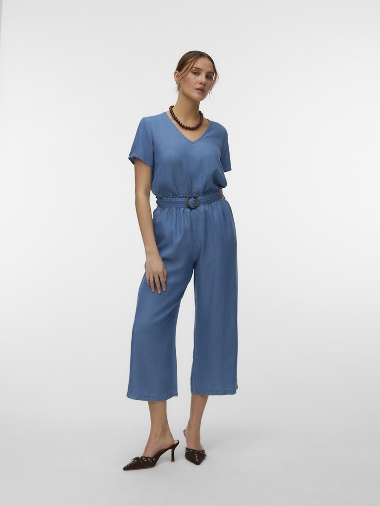 Vmbree Ss V-neck Tencel Top - Blue Denim