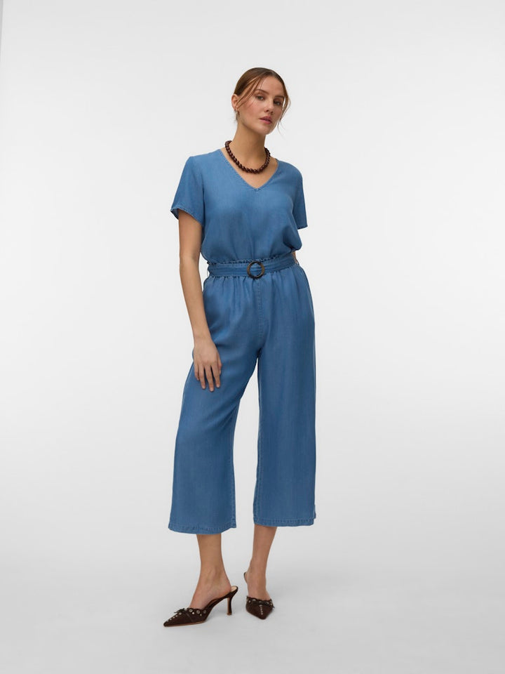 Vmbree Ss V-neck Tencel Top - Blue Denim
