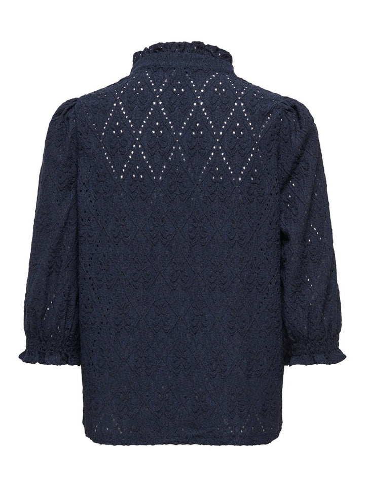 Onlziggy S/s Frill Top Cc Jrs - Navy