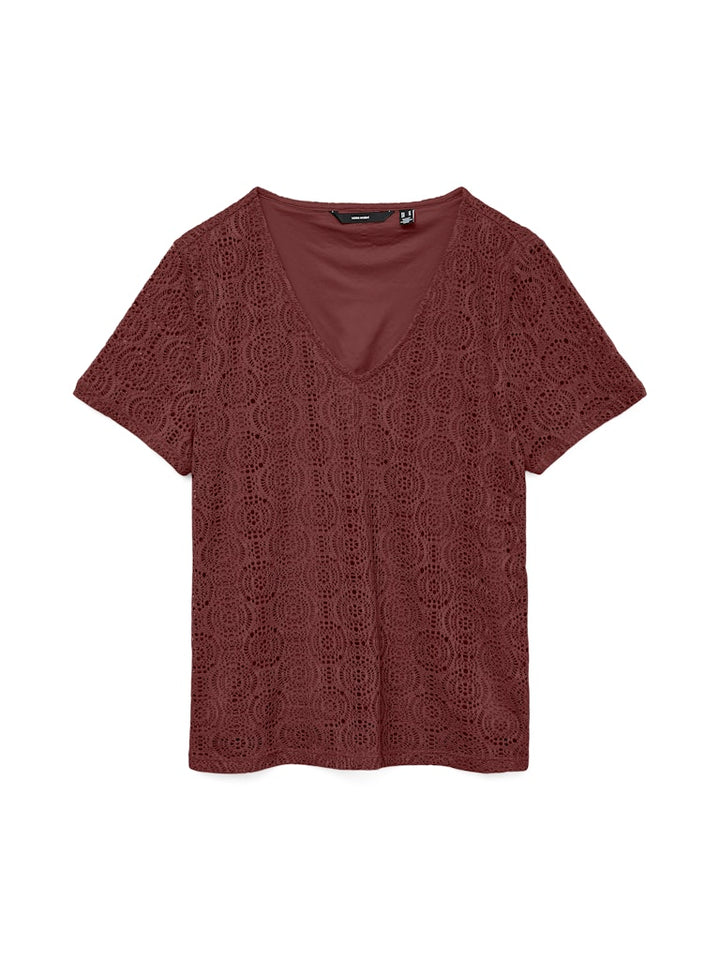 Vmmaya Ss V Neck Top Jrs - Rood
