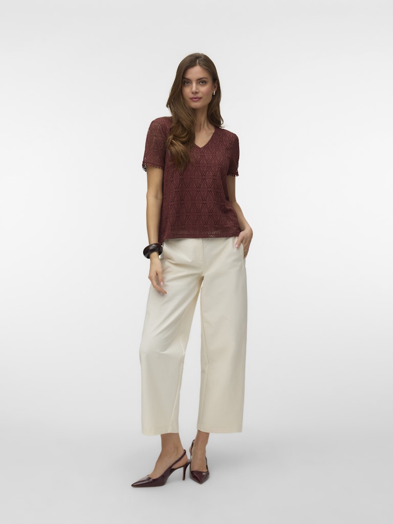 Vmmaya Ss V Neck Top Jrs - Rood